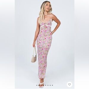 Princess Polly Emily Floral Pink Maxi Dress